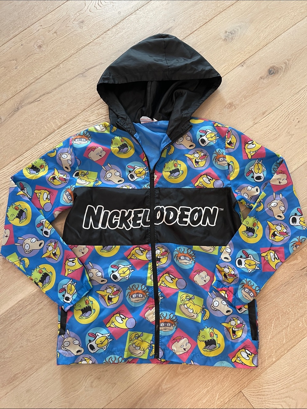 Nickelodeon Blue Multi Character Print Hooded Windbreaker